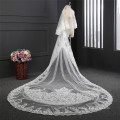 Beaux voiles de mariage longs unis pour femmes